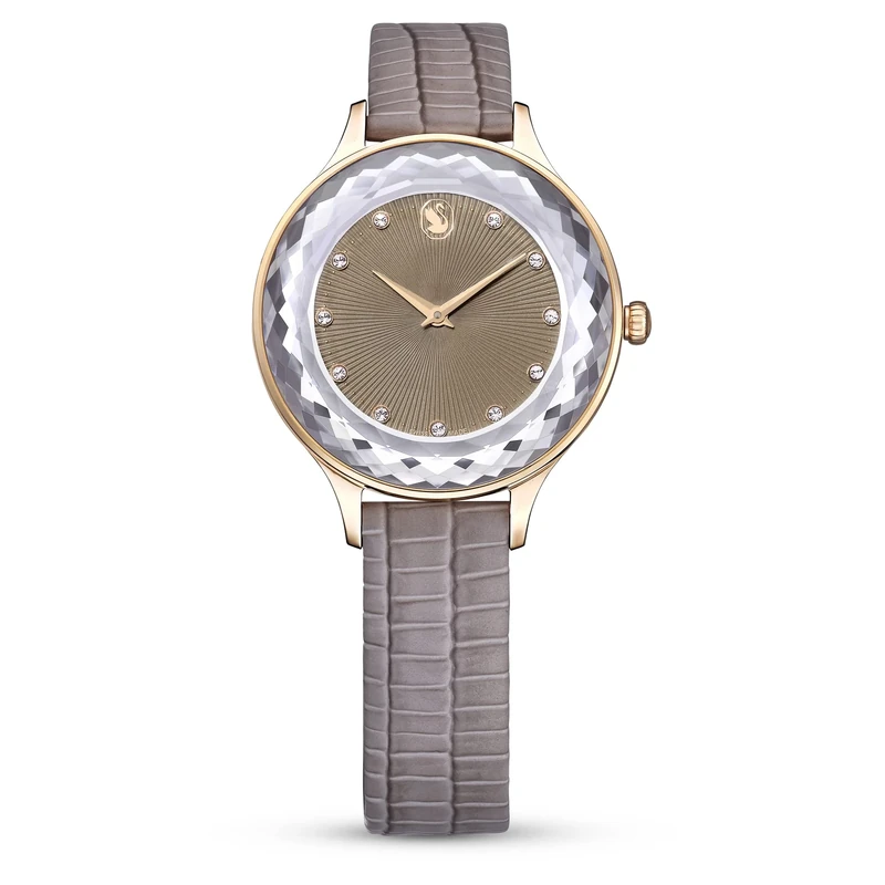 Swarovski Octea Nova Watch, Beige and Rose-Gold Tone Watch from The Octea Nova Collection
