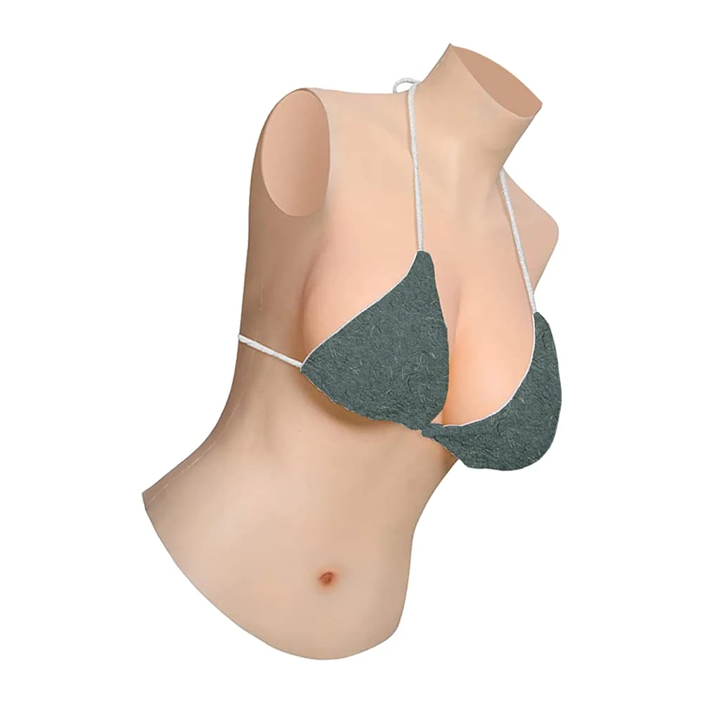 GORGEOVA Half-body Breast Plates Drag Queens Silicone Breastplate for Crossdressers C-G Cup Drag Breast Plate (Ivory white, C Cup)