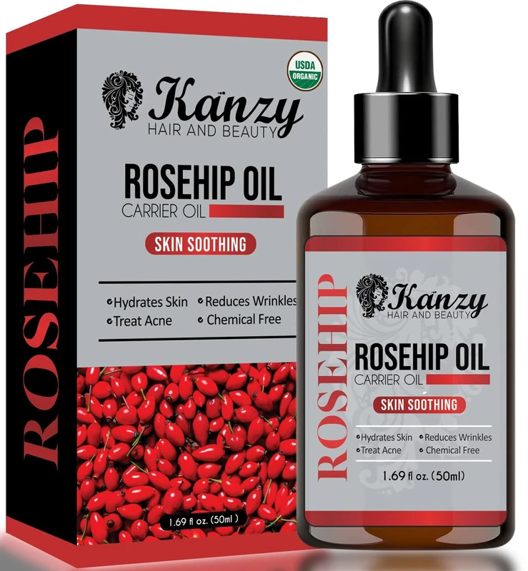 Kanzy Rosehip Oil for Face 50ml - Organic Cold Pressed Vegan Oil