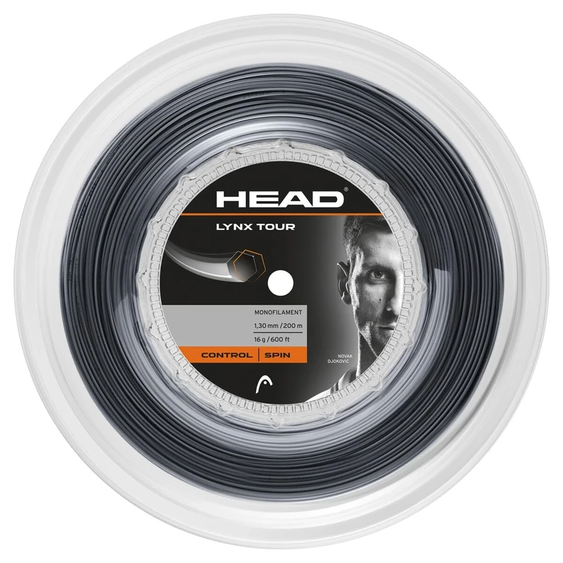 HEAD Unisex Adult Lynx Tour Roll Tennis String, Black, 1.30 mm/16 g