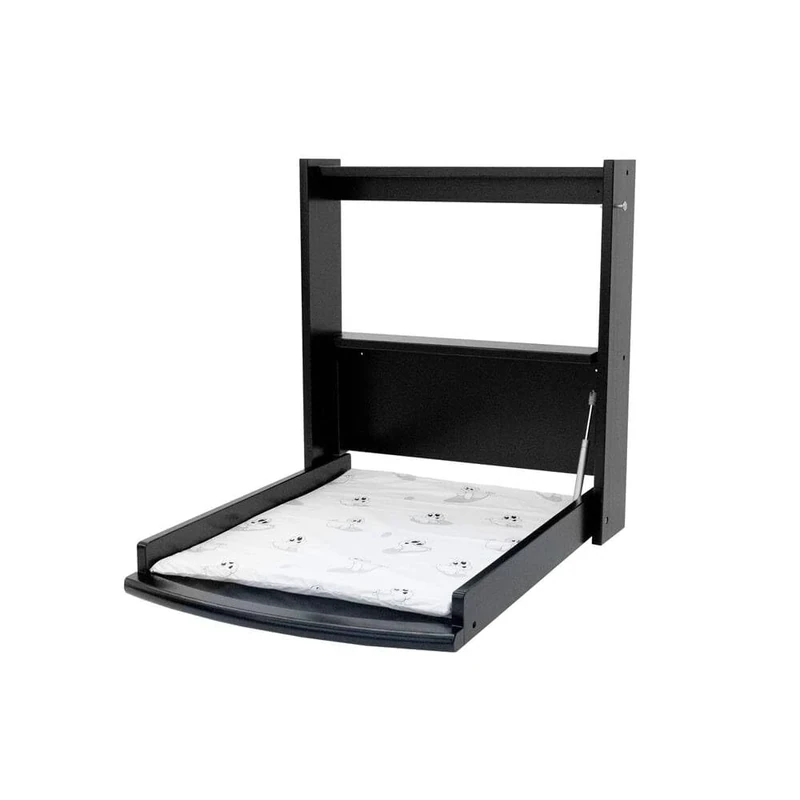 BABYTROLD - Changing Table for Wall INCL. Mattress Black
