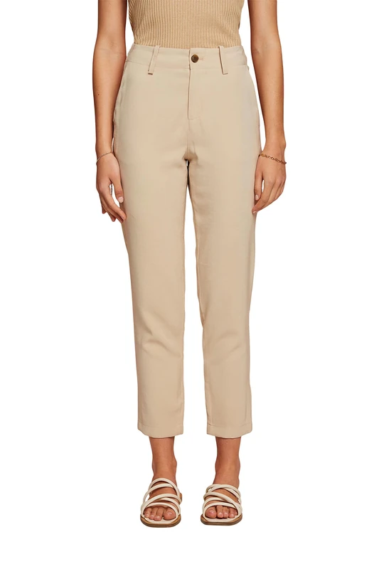 ESPRIT Women's 043EE1B330 Trousers, 285/Sand, 32/28, 285/Sand, 32W x 28L
