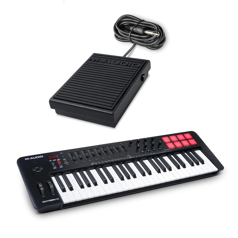M-AUDIO Oxygen 49 MKV MIDI Controller Bundle with SP1 Sustain Pedal for Studio Recording, Music Production, Podcasting, Streaming
