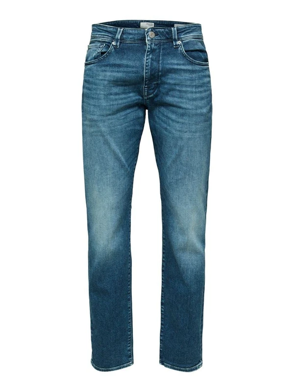 SELECTED HOMME Men's Slh196 straightscott 31601 M.Blue W Noos Jeans, Medium Blue Denim 16087781, 33 W/32 L