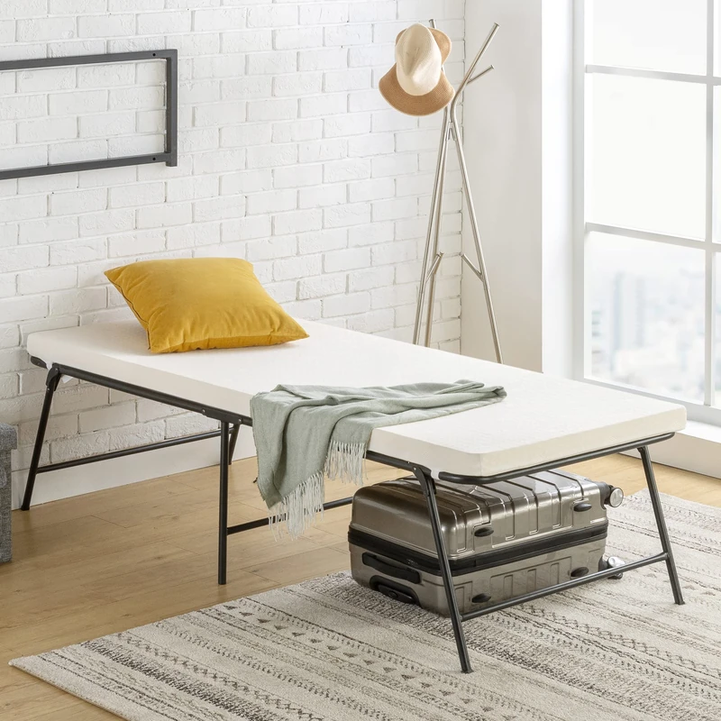 Zinus Folding Guest Bed with Comfort Memory Foam Mattress | Single 79x188 cm | Perfect for Adults, Kids, Teenagers | dorm rooms, house guests, or camping | Strong Sturdy Foldable Frame