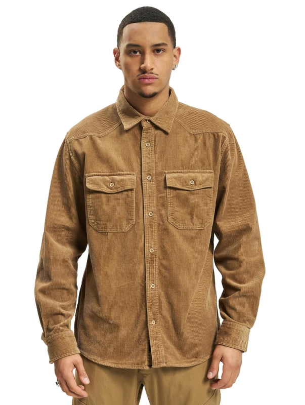 Brandit Corduroy Classic Shirt Long Sl, color: camel, size: 4XL