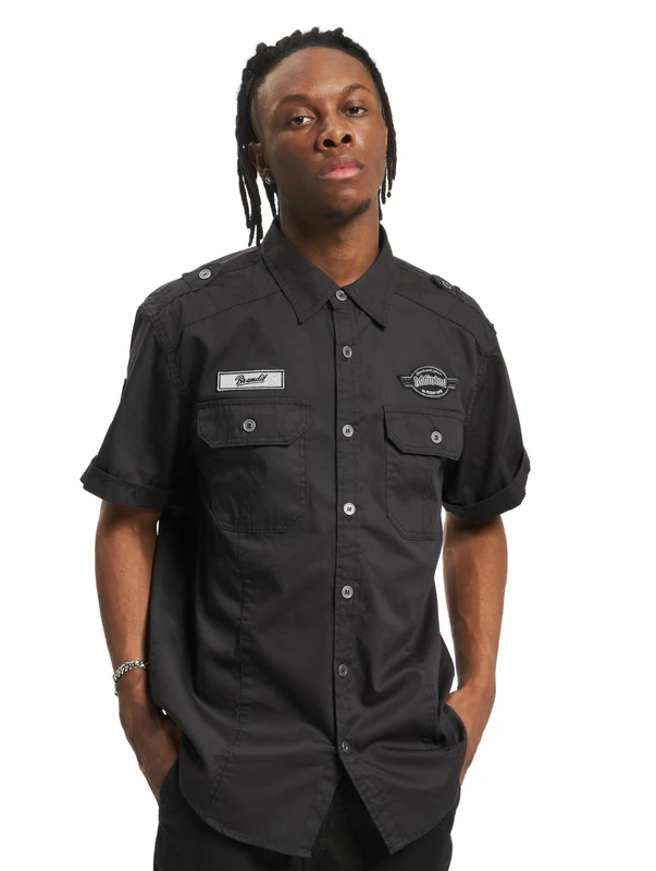 Brandit Luis Vintage Shirt Short Sleev, color: black, size: L