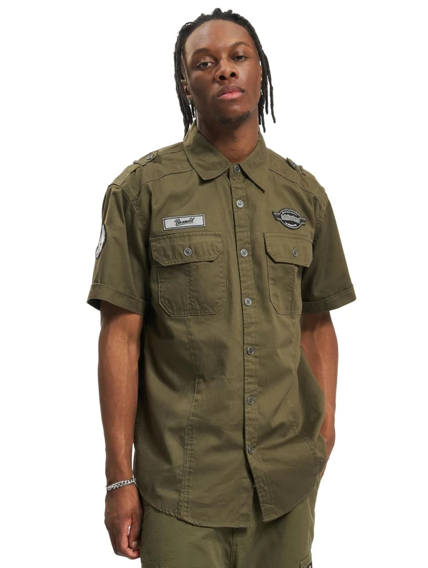 Brandit Luis Vintage Shirt Short Sleev, color: olive, size: XL