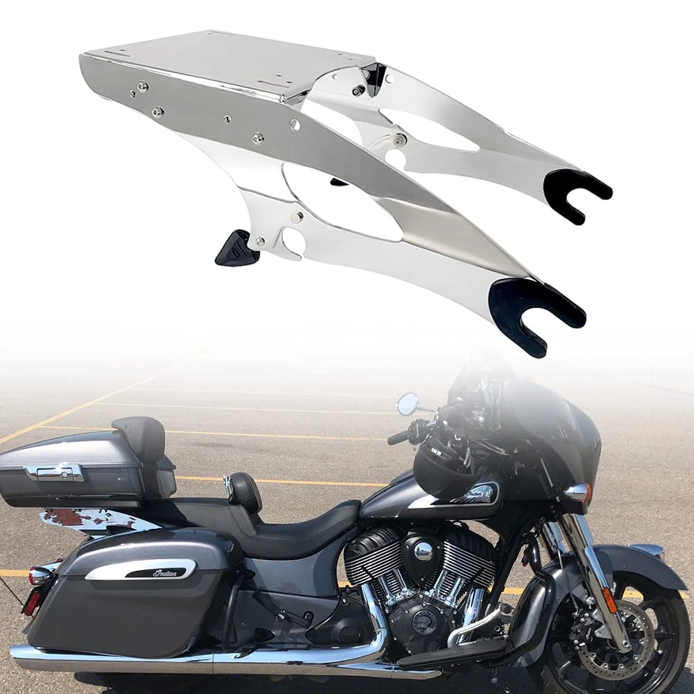 Detachable Trunk Mount 14-23 Two Up Tour Pack Pak Top Box Case Mounting Luggage Rack Compatible for Indian Motorcycle Accessories 2014-2022 Chieftain Roadmaster Springfield Challenger (Chrome)