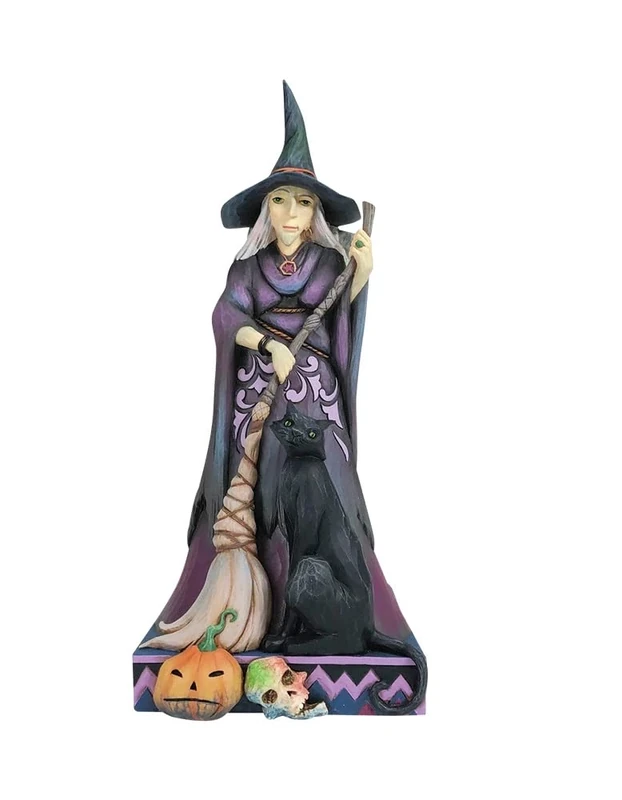 Enesco Jim Shore Heartwood Creek Four Seasons Two-Sided Spooky and Sweet Witch Figurine, 10.5 Inches, Stone Resin