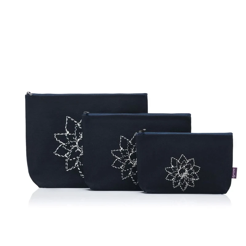 Della Q Pouch Set, Navy, Size S-M-L - Image 1
