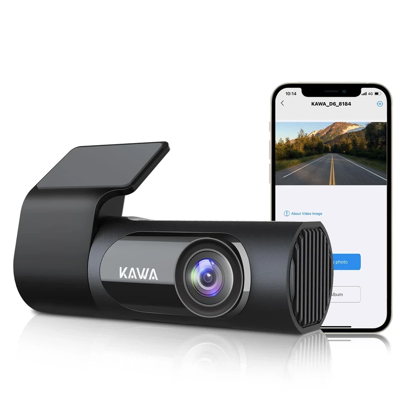 KAWA 2K Dash Cam Front, 1440P QHD Mini Car Camera - Voice Control, Loop Recording, 145°Wide Angle Dashcam for Cars, WDR with Super Night Vision, 24H Parking Monitoring and G-sensor, Dash Camera D6