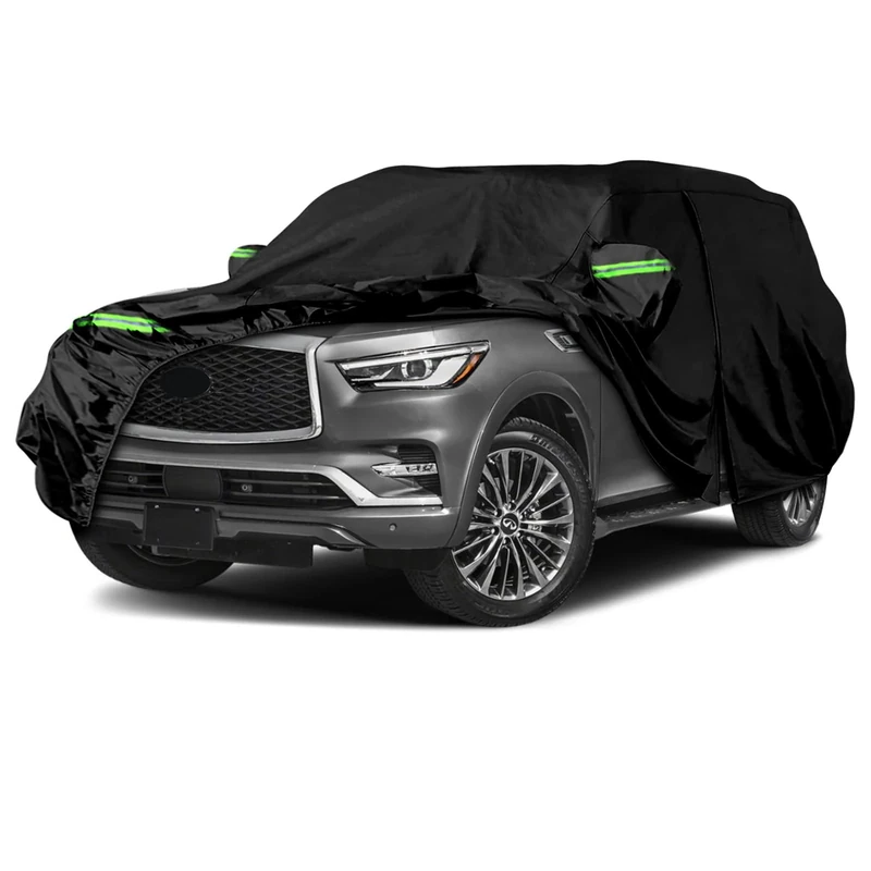 Waterproof Car Cover Replace for 2004-2022 Infiniti QX80/ Nissan Armada, 6 Layers All Weather Car Covers with Zipper Door & Windproof Bands for Snow Rain Dust Hail Protection (QX80) - Image 1