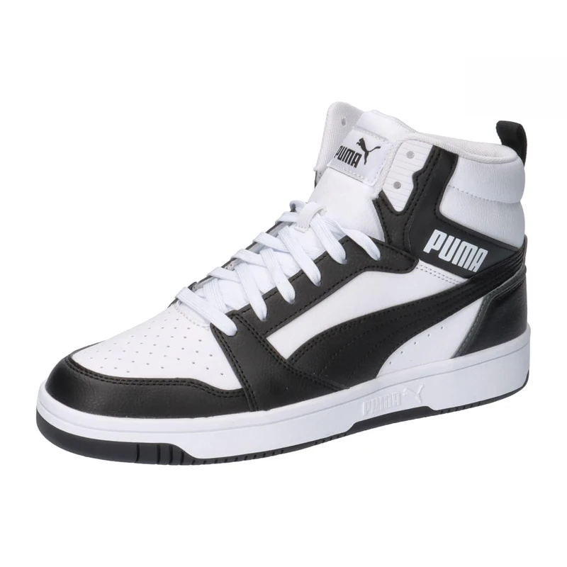 Puma Unisex Adults Rebound V6 Sneakers, Puma White-Puma Black-Shadow Gray-Puma White, 13 UK
