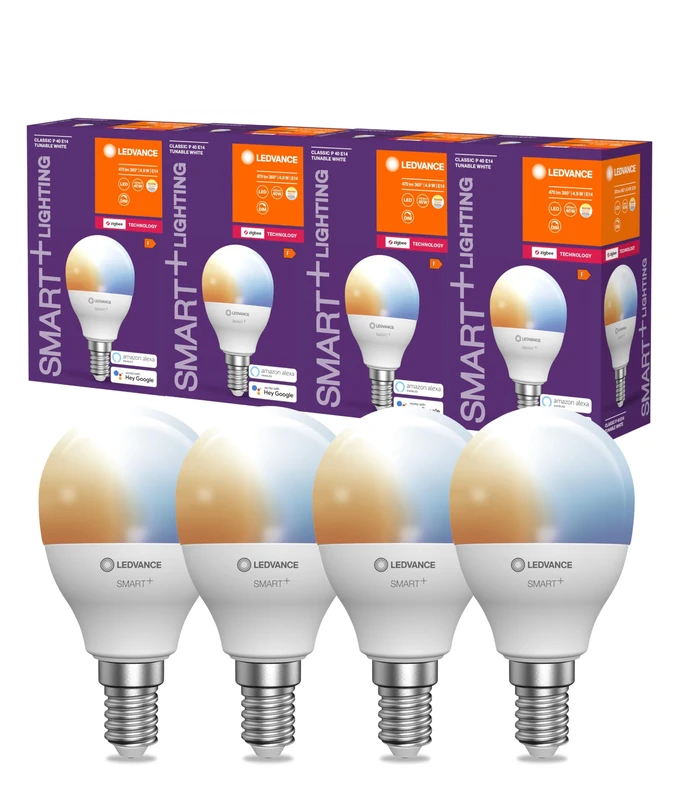 LEDVANCE Klassische Miniballform mit Zigbee-Technologie, Plastics, E14, 4.9 W