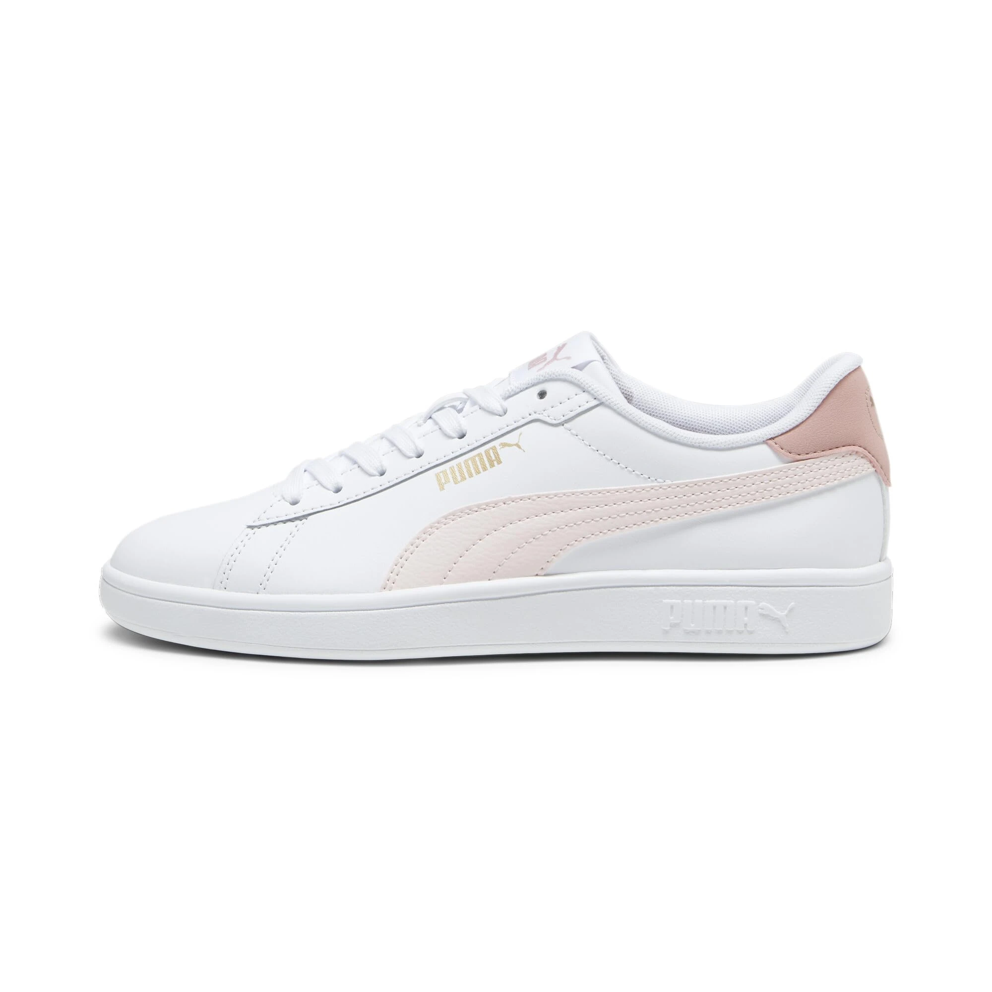 PUMA Unisex Smash 3.0 L Sneaker, White-Frosty Pink Gold, 3.5 UK