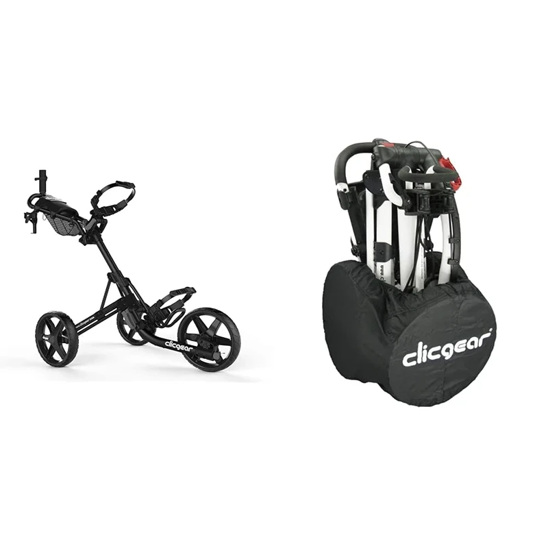 Clicgear Unisex 4.0 4 0 Trolley Black, Black, One Size UK Longridge CGWC01 Golf Trolley Wheel Covers, Black, Large