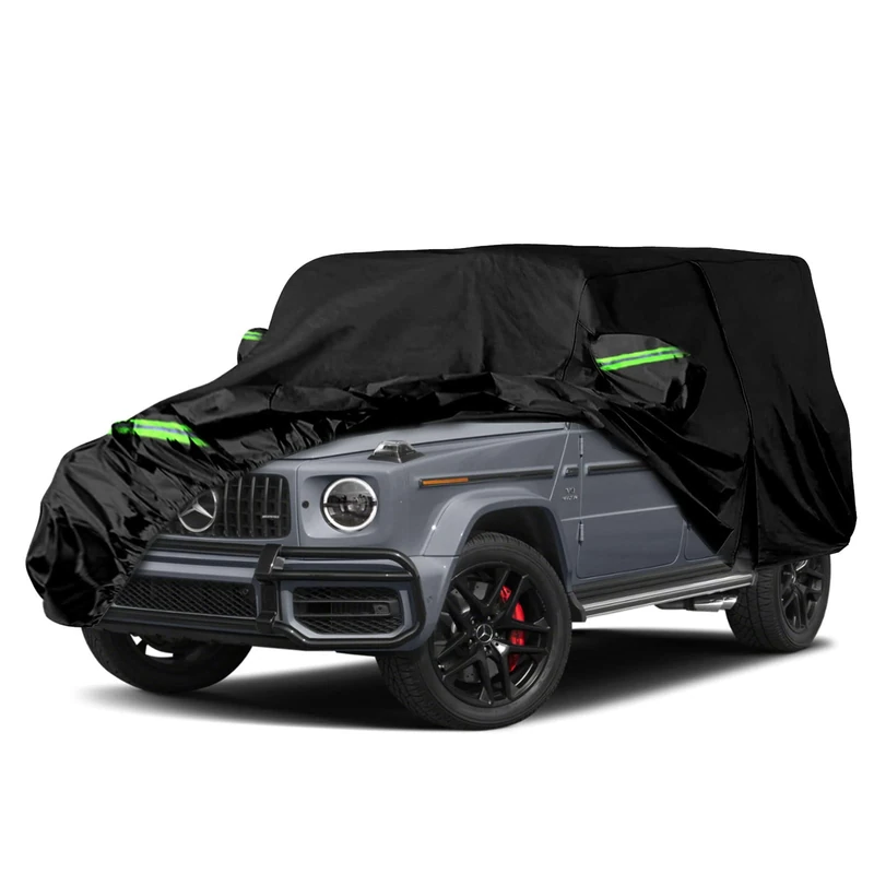 Waterproof Car Covers Replace for 2004-2022 Mercedes Benz G-Class 500 550 650, 6 Layers All Weather Car Cover with Zipper Door & Windproof Bands for Snow Rain Dust Hail Protection (G-Class)