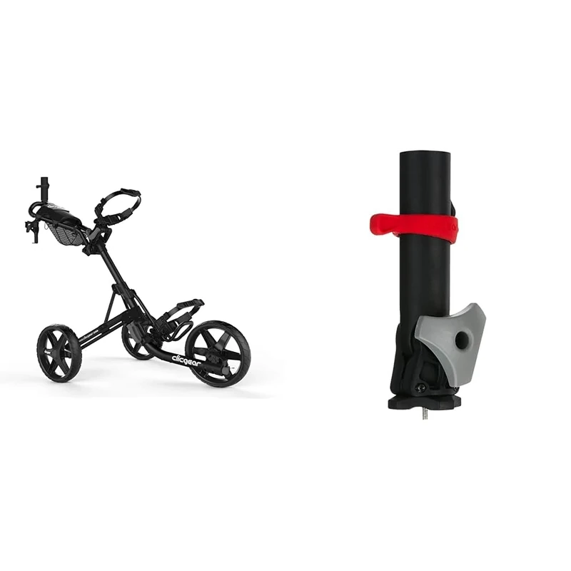 Clicgear Unisex 4.0 4 0 Trolley Black, Black, One Size UK Deluxe Adjustable Umbrella Holder, Black/Grey