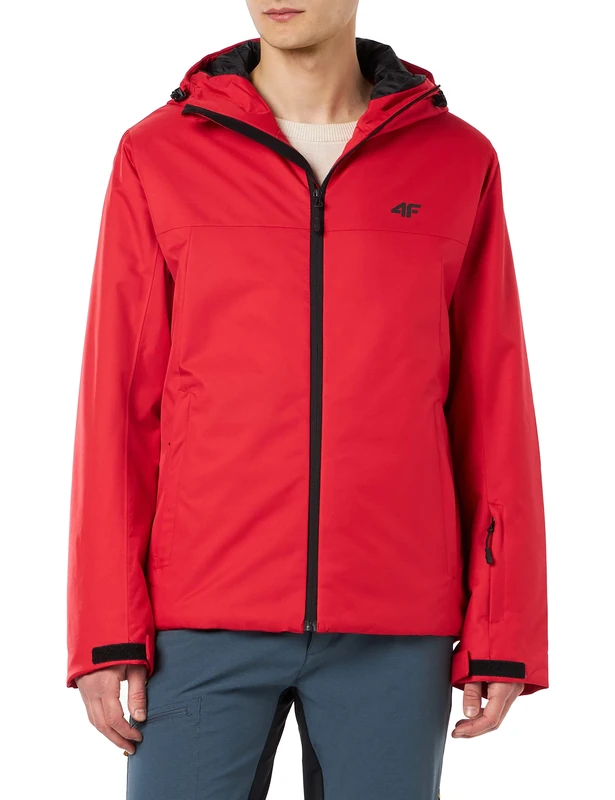 4F Men's SKI Jacket KUMN001 Jeans, Red, M Men's, red, M