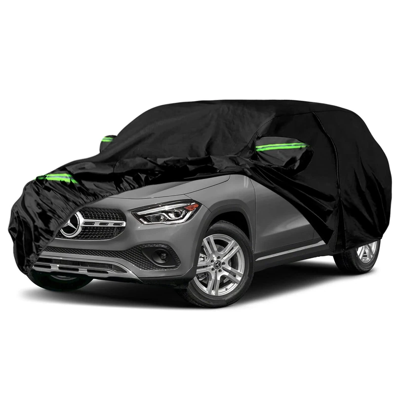Waterproof Car Covers Replace for 2014-2024 Mercedes Benz GLA, 6 Layers All Weather Car Cover with Zipper Door & Windproof Bands for Snow Rain Dust Hail Protection (GLA)