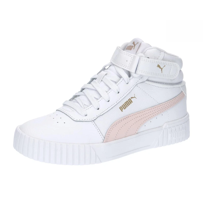 Puma Women Carina 2.0 Mid Sneakers, Puma White-Frosty Pink-Puma Gold, 6.5 UK