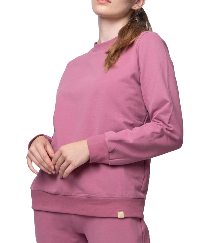 greenjama Women's Shirt in Soft Sweat Quality, GOTS Certified Sweatshirt, Grape, 18 - Image 1