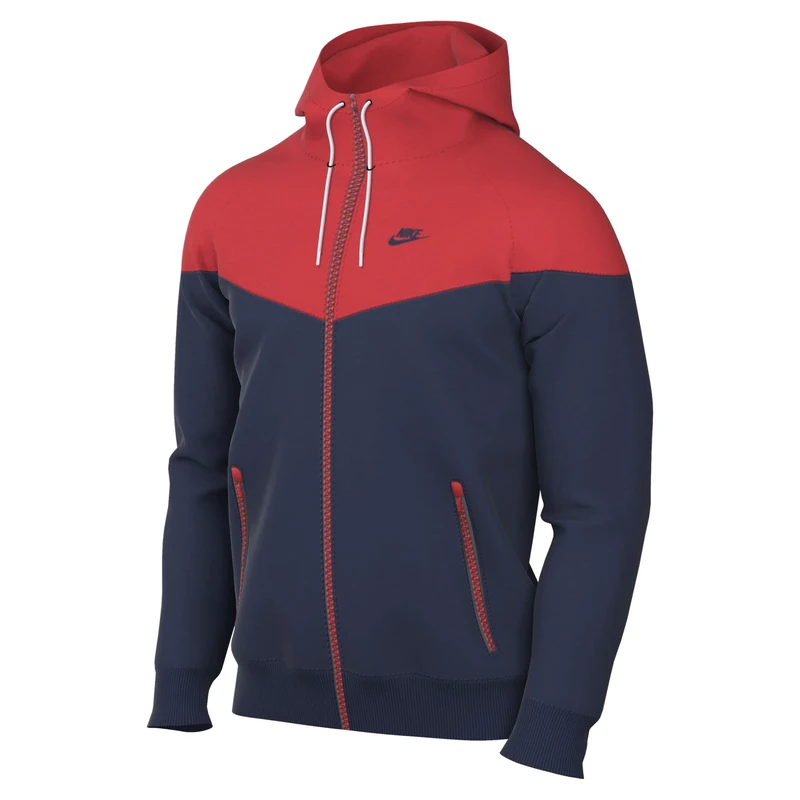 NIKE DA0001-410 M NK WVN LND WR HD JKT Sweatshirt Men's Midnight Navy/Lt Crimson/Midnight Navy M