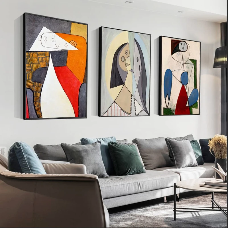 Wall Art Canvas Wall Art Framed Wall Art Simple Abstract Wall Art 16 "X 24" Black Frame 3 Piece Suite Suitable For Living room Bedroom Bathroom Dining Room Kitchen Office Wall Decor Aesthetic Wall Art