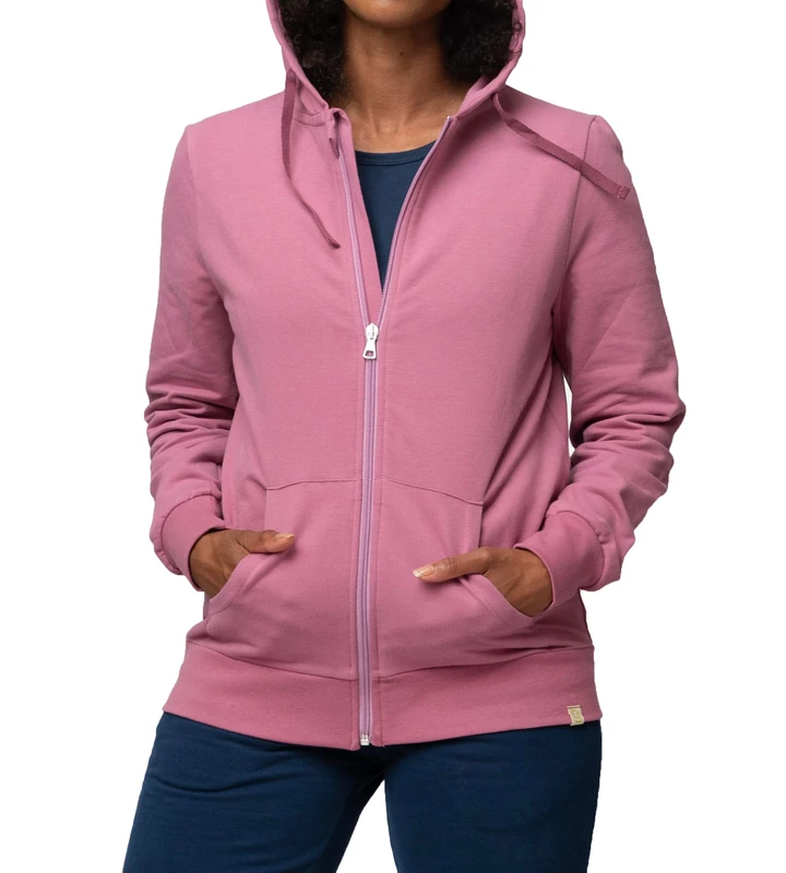 greenjama Women's Hoodie in Weicher Sweat Qualität, GOTS-Zertifiziert Jacket, Grape, 16