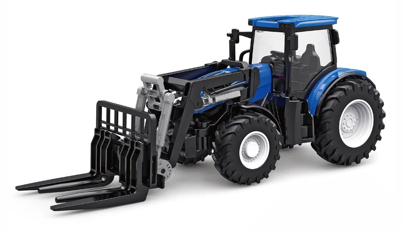 Amewi 22596 RC Tractor with Pallet Fork, Light & Sound, 1:24 RTR with Remote Control, Battery, Charging Cable, Blue