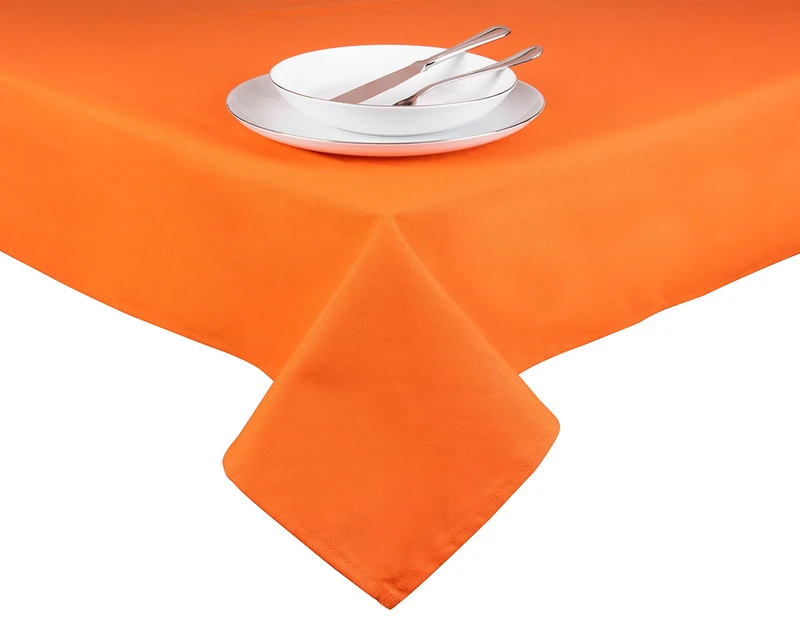 Excelsa Panama Tablecloth - 100% Cotton - Orange - 140 x 240 cm