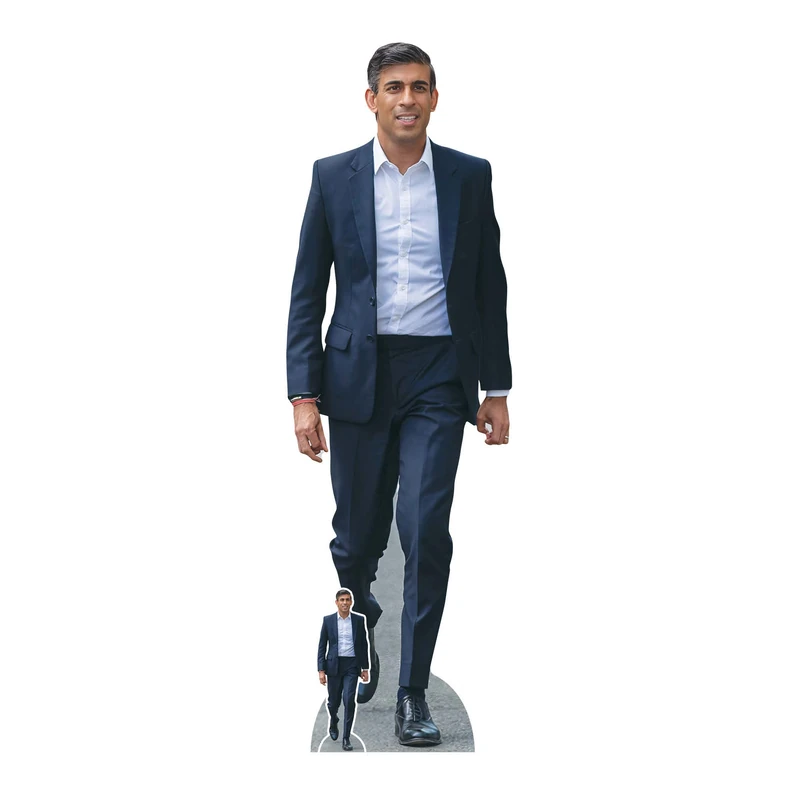 STAR CUTOUTS Rishi Sunak Conservative Prime Minister Lifesize Cardboard Cutout With Mini Politician
