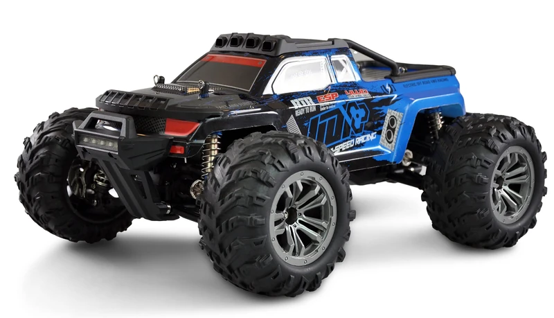 Amewi 22609 Daphoenodon Monster Truck 4WD 1:12 with Gyro RTR Blue with Remote Control Battery Charging Cable