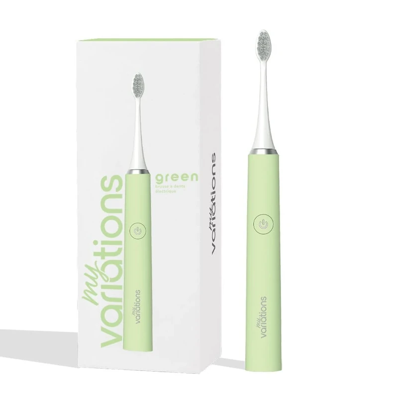 My Variations - Electric Sonic Toothbrush - Rechargeable - 1 Month Battery - 5 Cleaning Modes - Built-in 2 Minute Timer - 1 Handle and 1 Brush (Green)