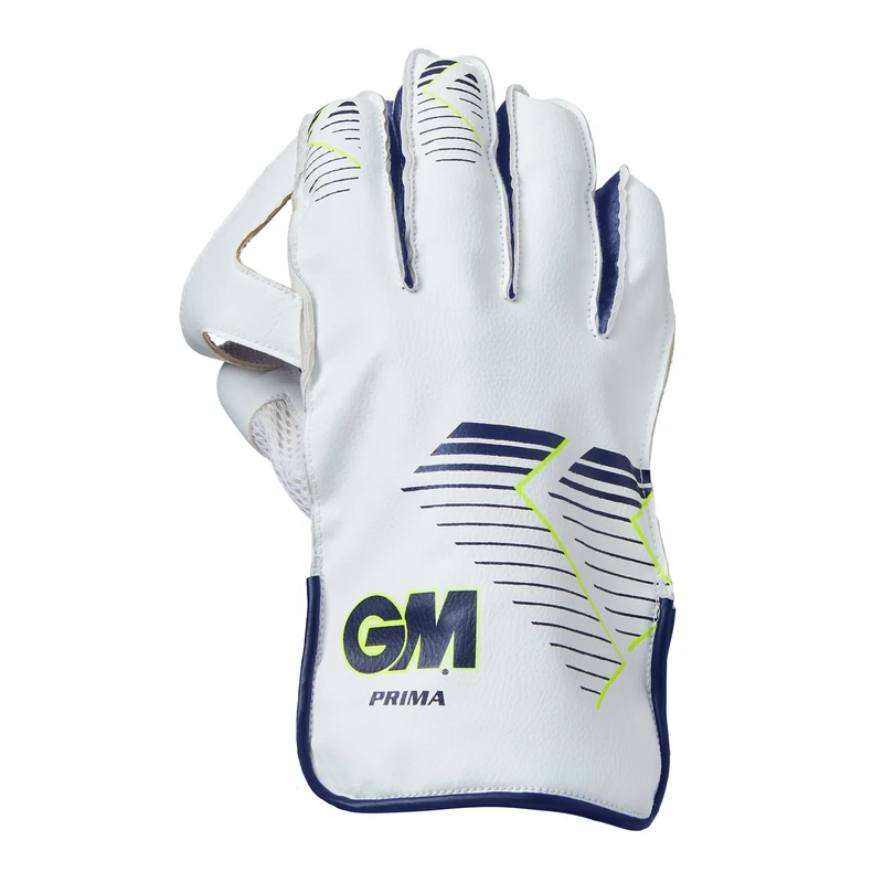 Gunn & Moore GM | Cricket Wicket-Keeper Keeping Protective Gloves | Amazon Exclusive | Prima | Fluro Yellow/Blue | Youths | 1 Pair