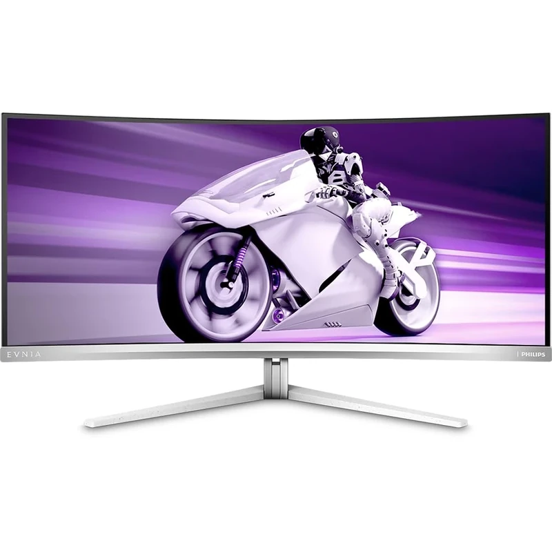 Philips Evnia 34M2C7600MV - 34 Inch Curved WQHD Gaming Monitor, Mini LED, VA, 165Hz, 2.5ms GTG, HDR 1400, Ambiglow, KVM, DTS Sound (3440 x 1440 @ 165Hz HDMI 2.1 / USB-C)