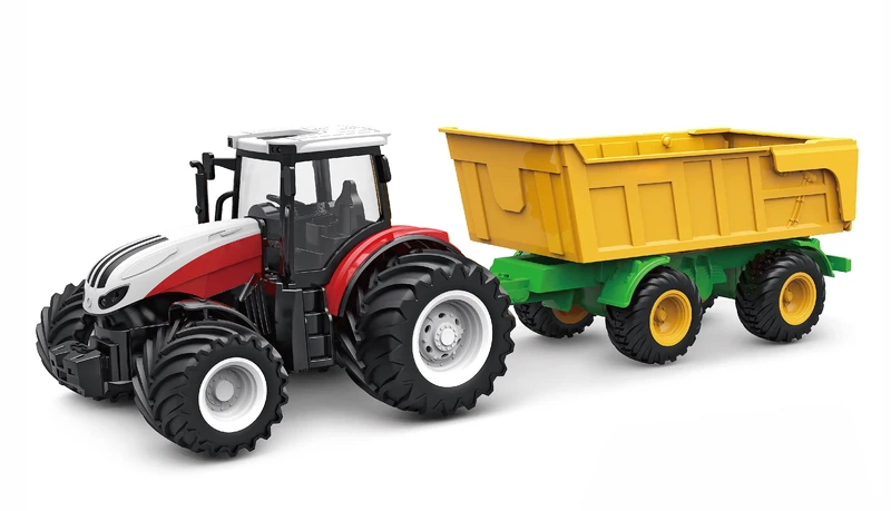 Amewi 22600 RC Tractor with Tilt Trailer, Light and Sound, 1:24 RTR with Remote Control, Battery, Charging Cable - Image 1