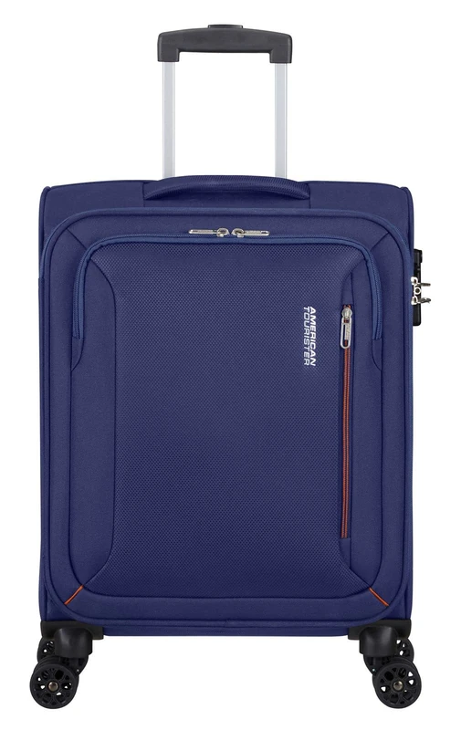 American Tourister Hyperspeed 4-Wheel Cabin Suitcase 55 cm, Combat Navy, Spinner S (55 cm - 37 L), Hand Luggage