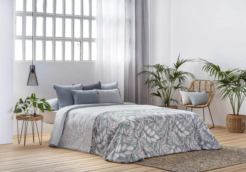 Duvet Cover Set 3 Pieces Olite Blue 135 x 200 - Image 1