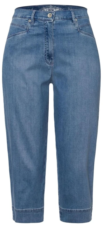 Raphaela by Brax Women's Caren S Light Denim Fashionable Jeans Capri, Bleached, Slightly Used, 36W x 32L