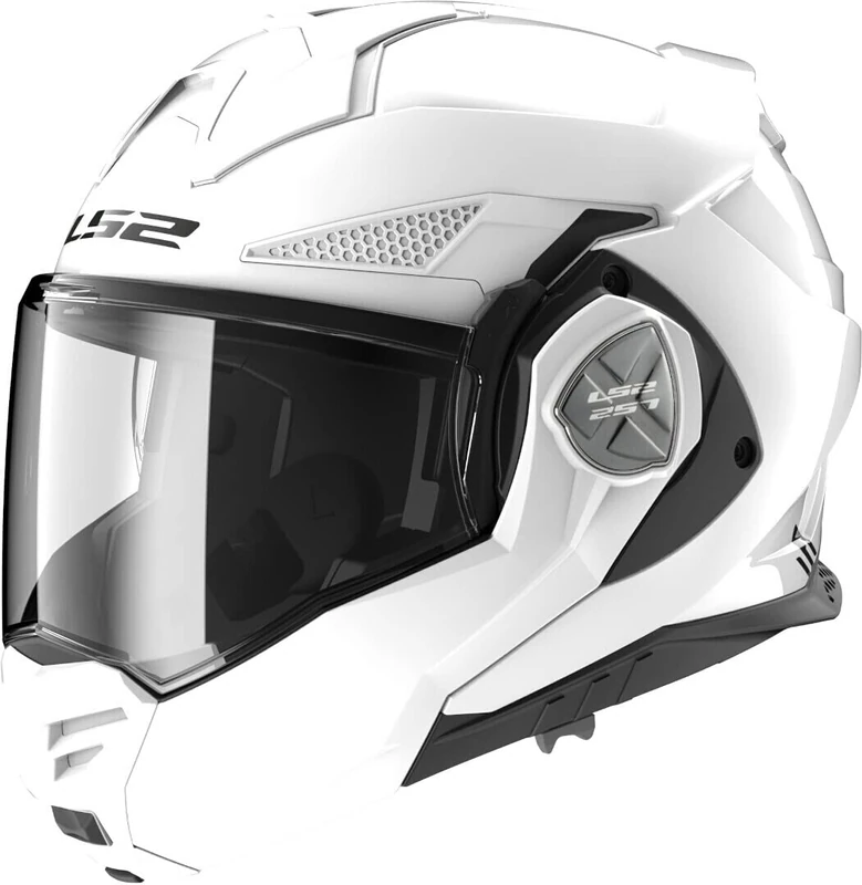 LS2 FF901 Advant X Modular Motorcycle Helmet. 180° Flip Front Dual Visor Full Face Motorbike Helmet. ECE 22.06 Certified. GLOSS WHITE - (XXL)