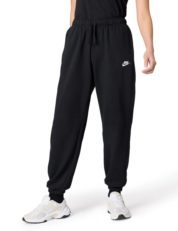 NIKE DQ5800-010 W NSW Club FLC MR OS Pant Pants Women's Black/White Size S-S