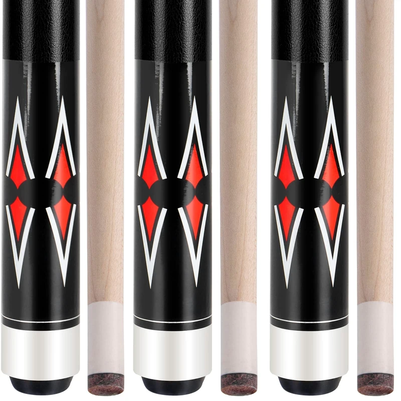 AKLOT Pool Cue Stick,3 Set of Pool Stick 58 inch Canadian Maple Billiard Pool Stick Mixed Weight Billiard Cue