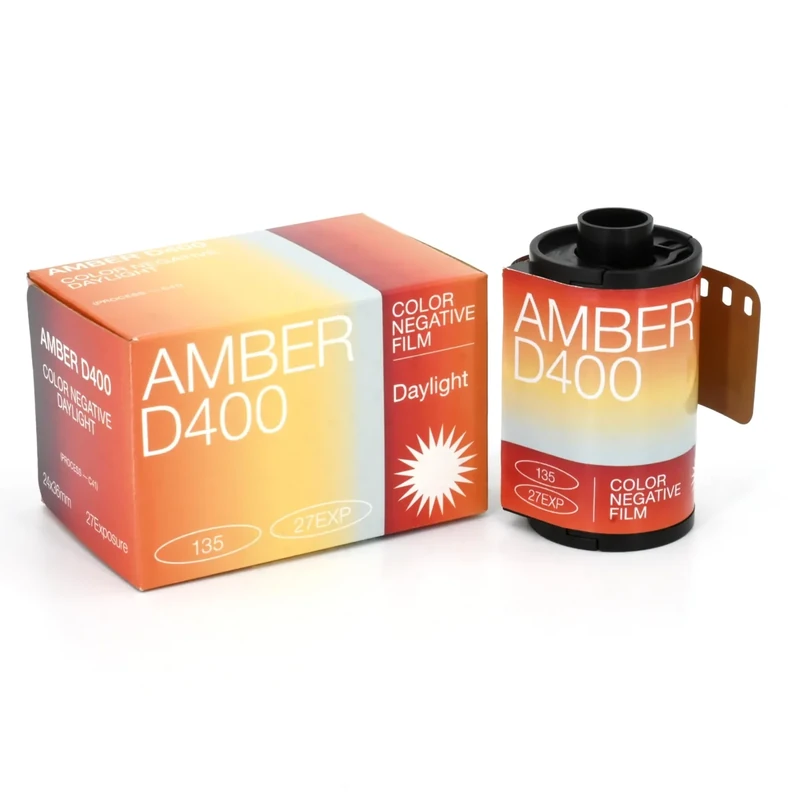 RETO Amber D400 35mm Color Negative Cine Film, 27 Exposures, ISO400, 135, Cinematic, Motion Picture Style, C41 Process