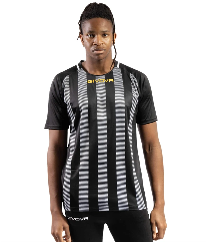 Givova SHIRT INTERLOCK STRATTO BLACK/WHITE Size M - Image 1