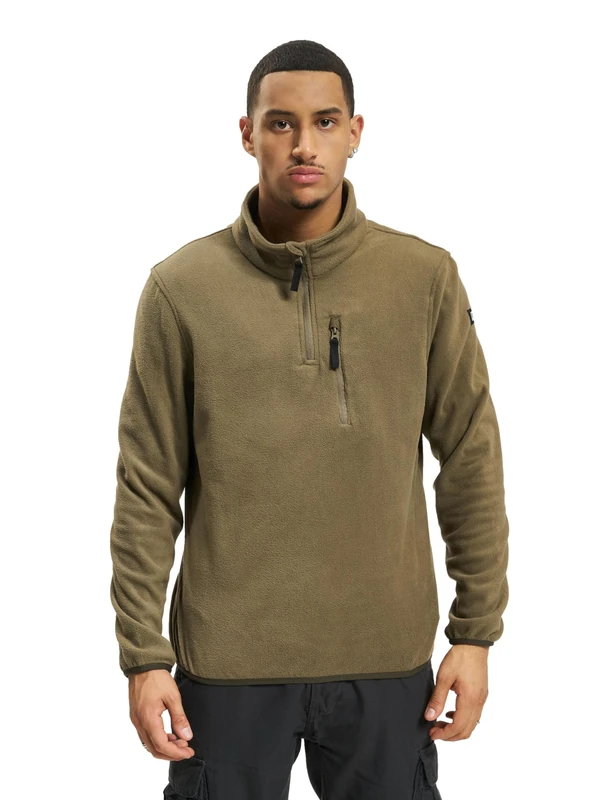 Brandit Men's Fleece Troyer Jumper, olive, 4XL