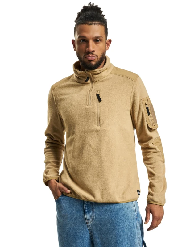 Brandit Fleece Troyer Ripstop, color: camel, size: 7XL