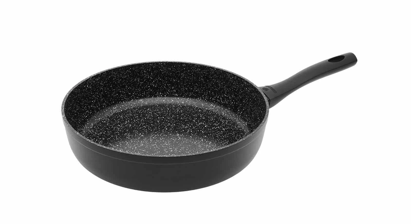 Gerlach Granitex Ceramic Coated Frying Pan Ceramic Pan Suitable for Induction Cookers 28 cm Black