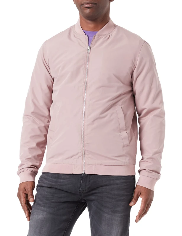 JACK & JONES JJEROY Men's Bomber Jacket, Deauville Mauve, XL, Deauville Mauve, XL